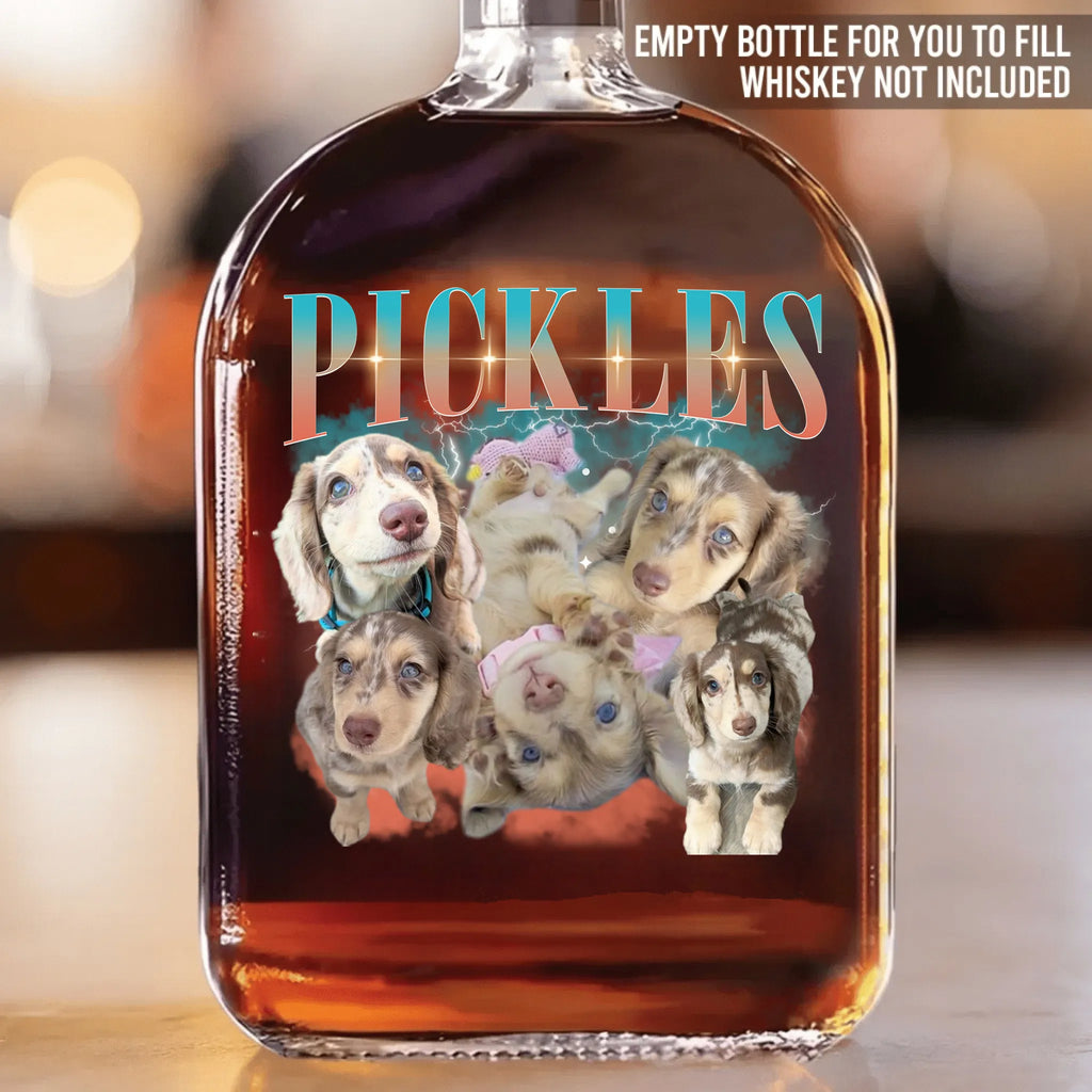PetFiestas® Custom Retro Dog Whiskey Bottles for Dog Dad
