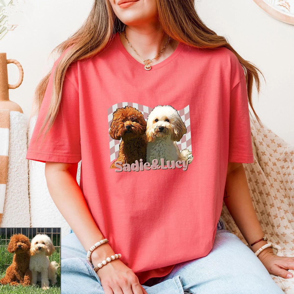 Custom Retro Dog Shirt, Vintage Style Personalized Dog Face Tee Sweatshirt Hoodie