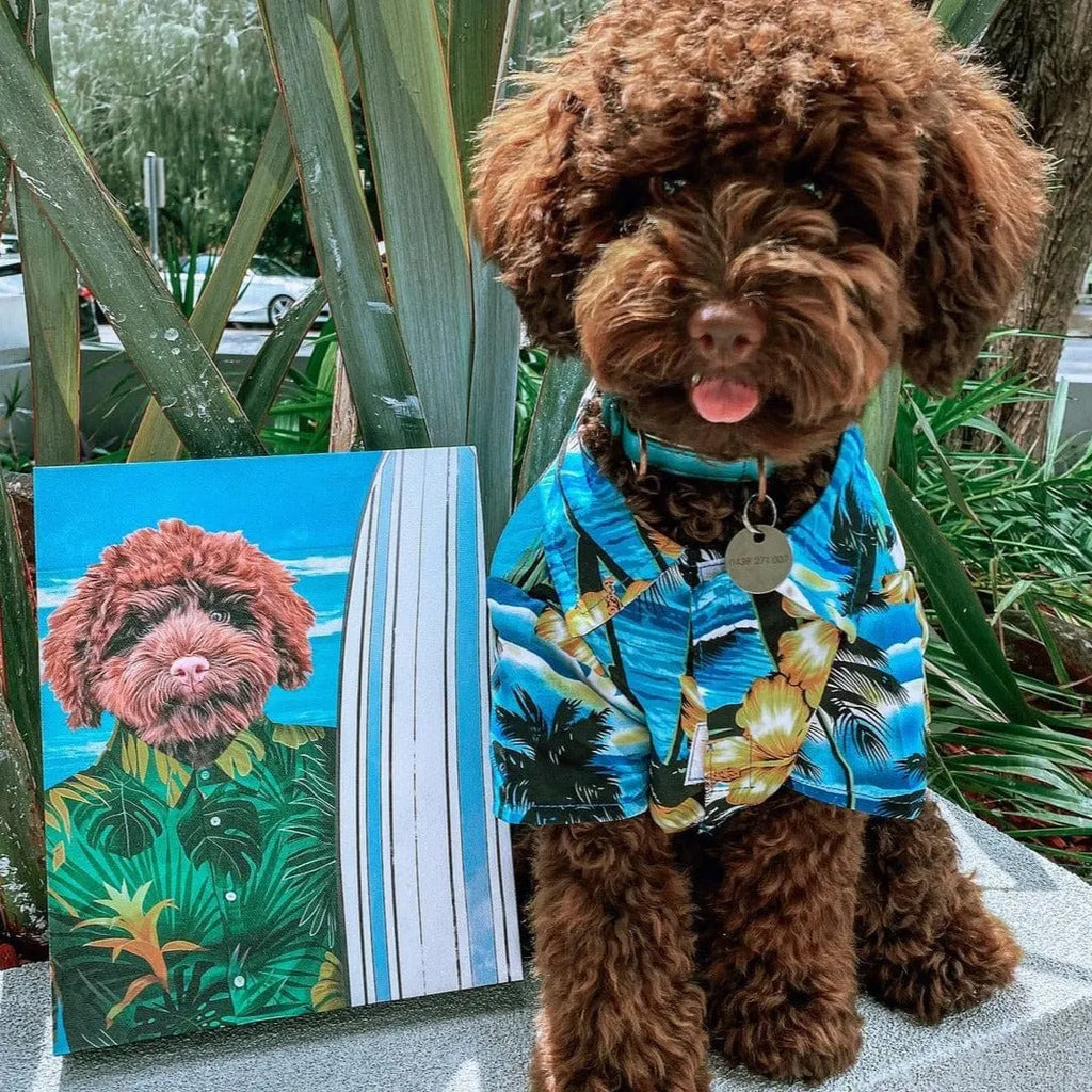 The Surfer - Custom Pet Portrait Canvas Frame