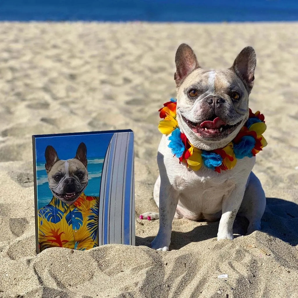 The Surfer - Custom Pet Portrait Canvas Frame