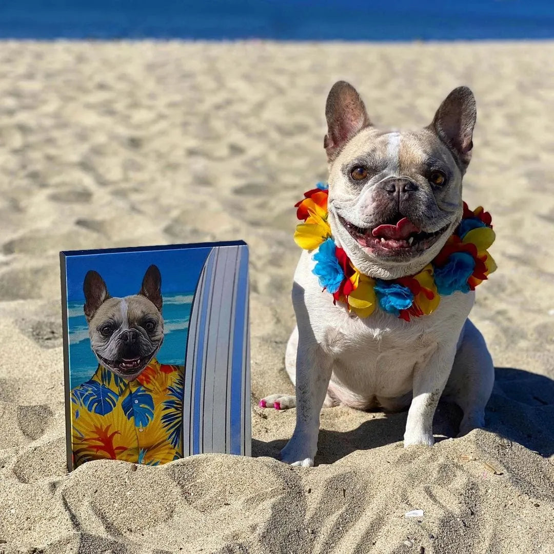 The Surfer - Custom Pet Portrait Canvas Frame