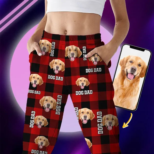 Custom Photo Dog Cat Mom Dad Flannel Pajamas Set