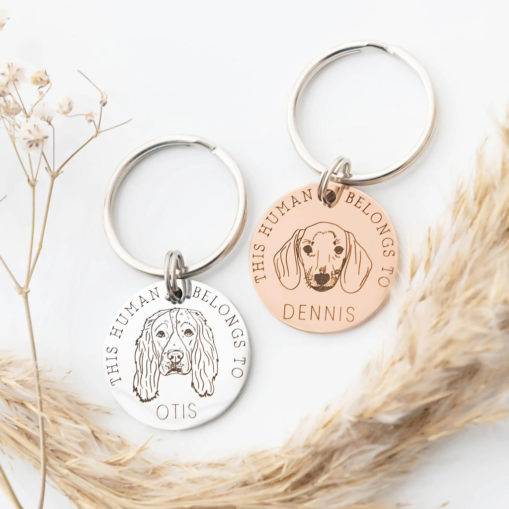  This Human Belongs To, Personalized Pet Keyring