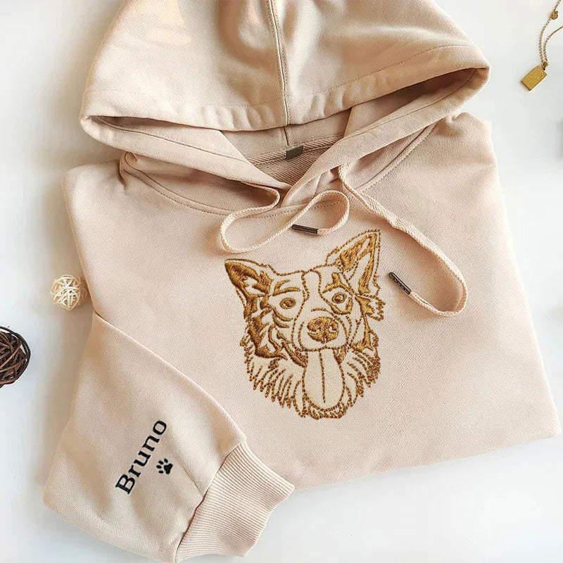Personalized Pet Embroidered Sweatshirt- Stylish Outline Style