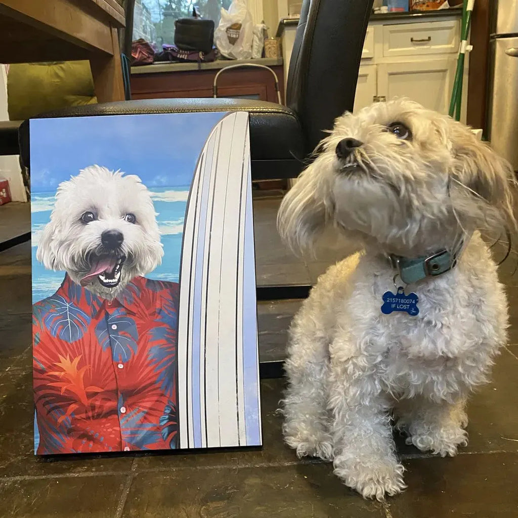 The Surfer - Custom Pet Portrait Canvas Frame