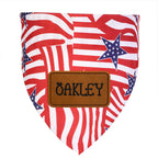 Custom Name Patch Dog Bandana, 4th of July Bandana, Patriotic Dog Gifts, Pet Lover Gift