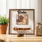 Custom Memorial Pet Collar Sign, Dog Memorial Wood Frame With Collar Holder, Dog Sympathy Gift