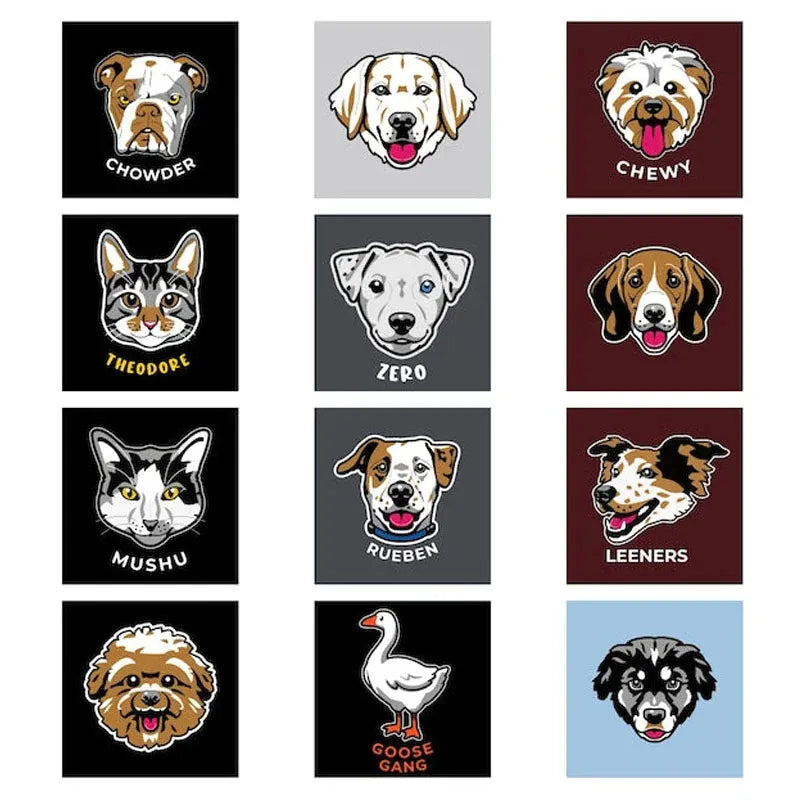 Personalized Embroidered Pet Sweater - Cartoon- Colorful Design