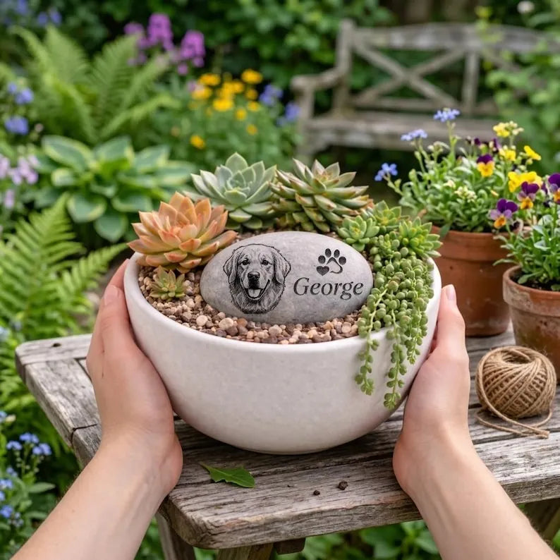 Personalized Pet Memorial Garden Stone, Personalized Pet Sympathy Pebble, Pet Memorial Gift