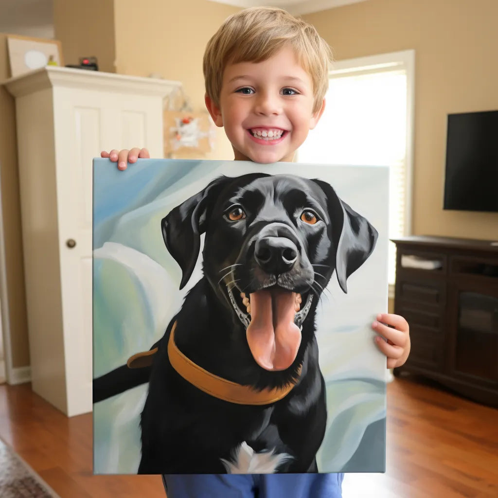 Custom Canvas Wall Art Pet Portrait Personalized Dog Canvas Wall Art