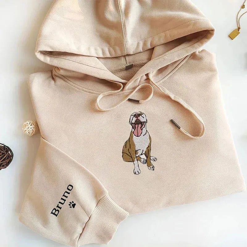 Custom Embroidered Pet Color Photo Embroidery T-shirt Sweatshirt Hoodie- Colorful Design