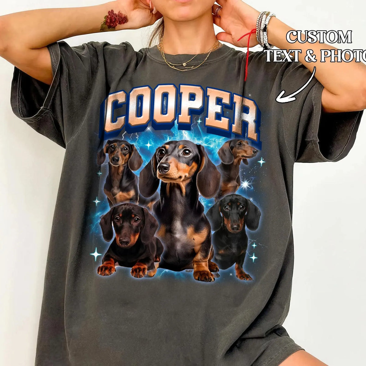 Vintage Style Custom Dog Bootleg Tee & Sweatshirt – Retro Pet Portrait Shirt