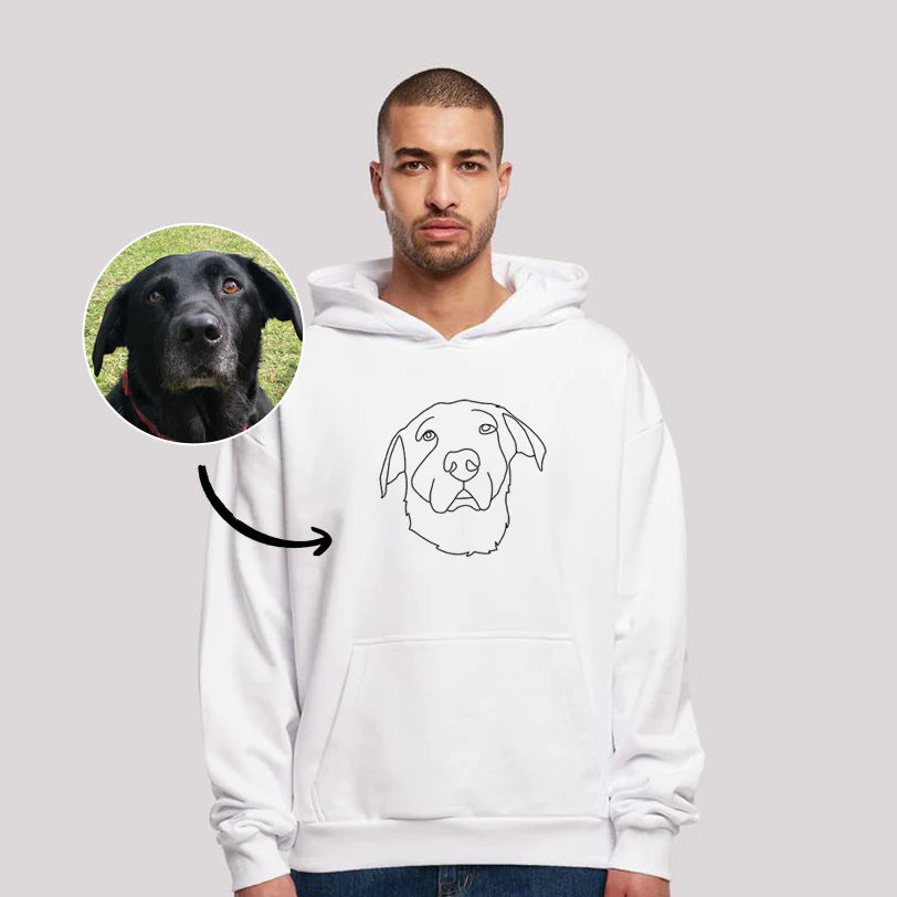 Custom Embroidered Pet Outline Portrait Hoodie/Sweatshirt/T-shirt- Stylish Outline Style