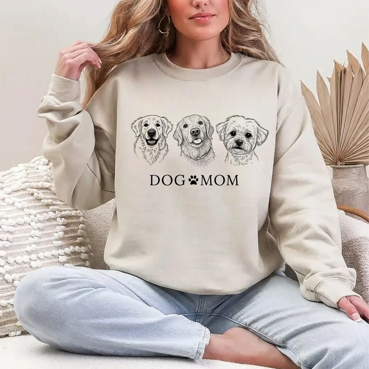 Custom Pet Dog Photo Printed Graphic Tee Sweatshirt Hoodie, Dog Mom Gift