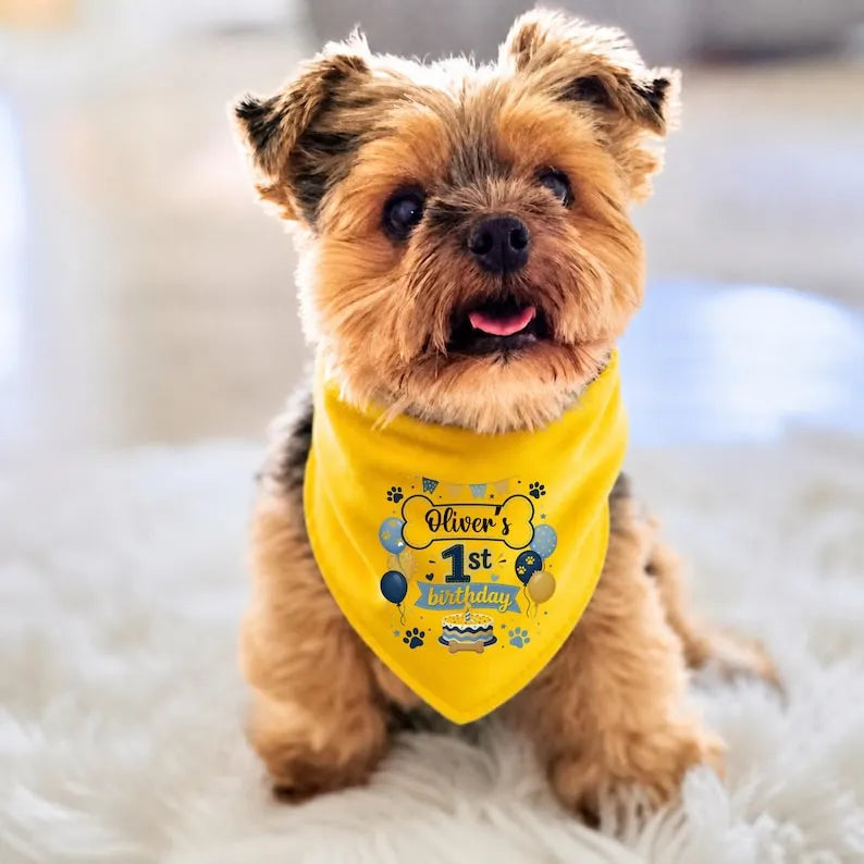 Personalized 1st Birthday Dog Bandana