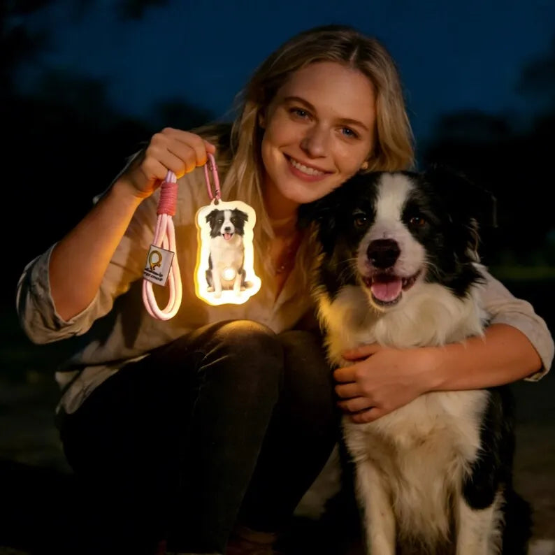 Personalized Pet Night Light, Custom Dog Cat Photo Lamp, Motion Sensor Wall Light