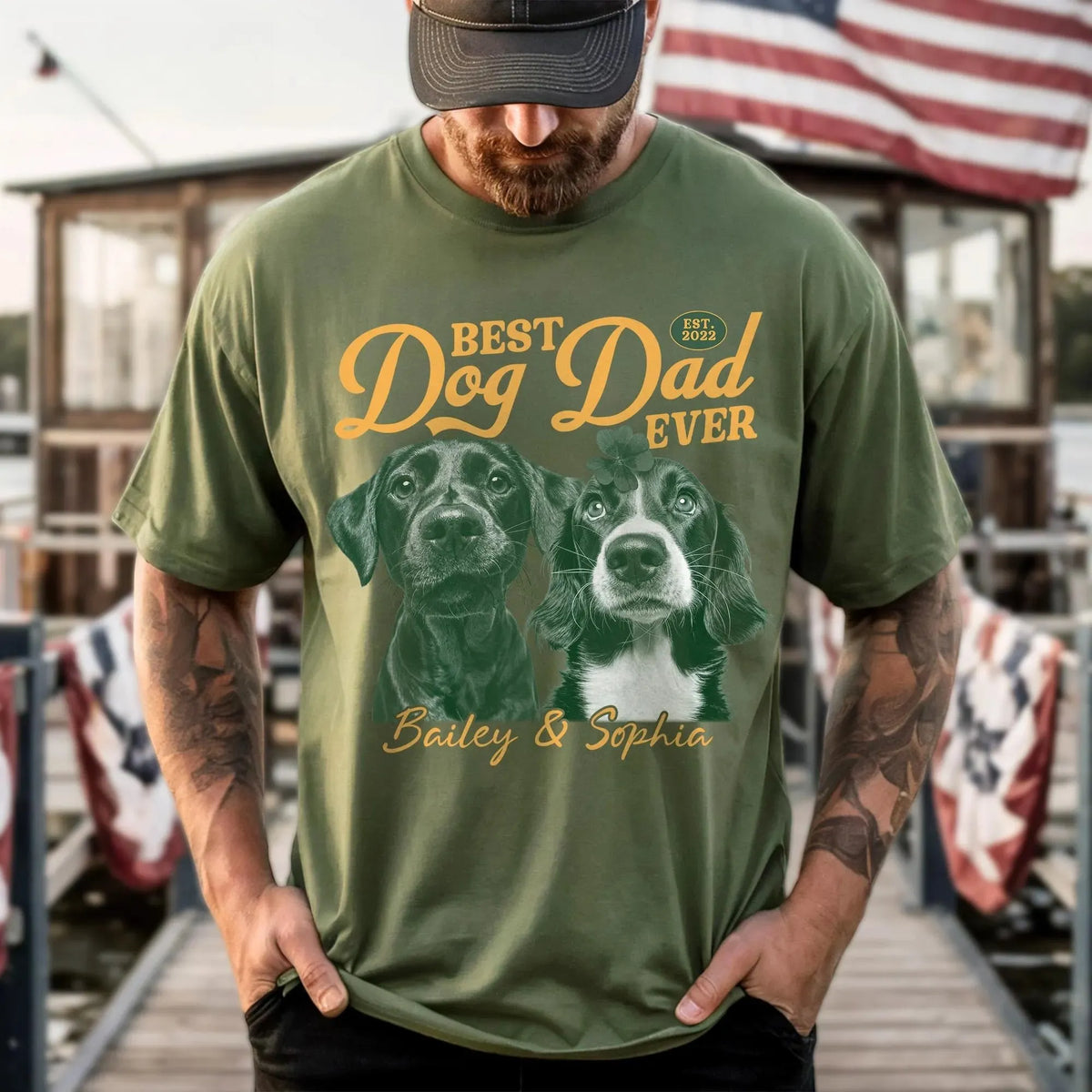 Personalized Photo Best Dog Dad Ever Shirt, Custom Name Dog Tee