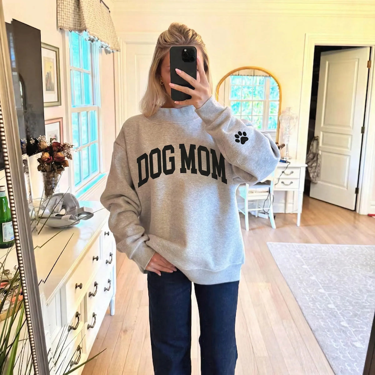 Custom Dog Mom Mockneck Sweatshirt