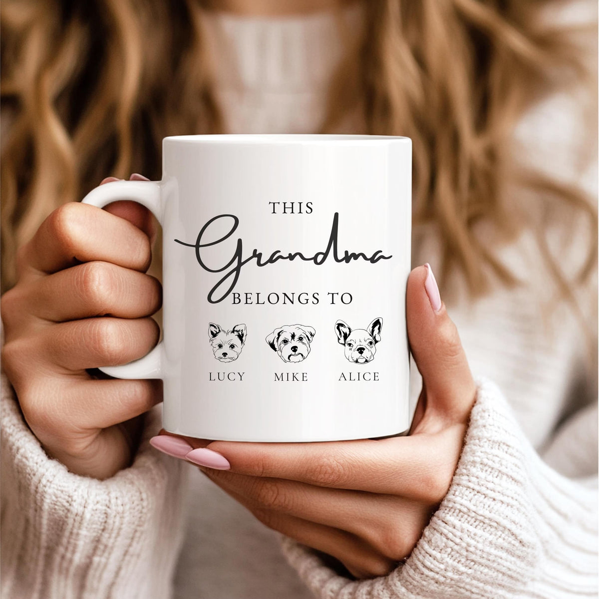 This Mom Belongs To Mug Personalized Dog Photo Line Art Mug, Mothers Day Gift, Gift for Dog Mom