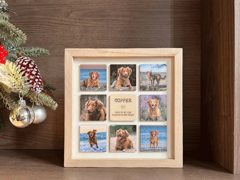 Personalized Dog Photo Frame, Custom Memorial Dog Picture Wooden Frame