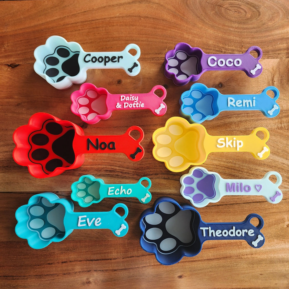 Personalized Dog Food Scoop 3D Print Paw Print Measuring Cup