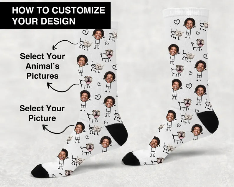 Custom Face Socks, Dog Dad Picture Socks, Father's Day Gifts