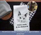 Personalized Pet Kitchen Towel - Custom Dog & Cat Tea Towels with Photo and Name for Home or Party