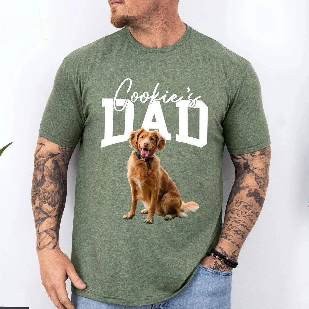 Custom Pet Photo Shirt for Dad, Personalized Dog Dad Photo Shirt, Fathers Day Gift