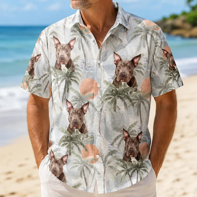 Personalized Dog Cat Tropical Style Hawaiian Shirt, Custom Pet Aloha Shirt Gift