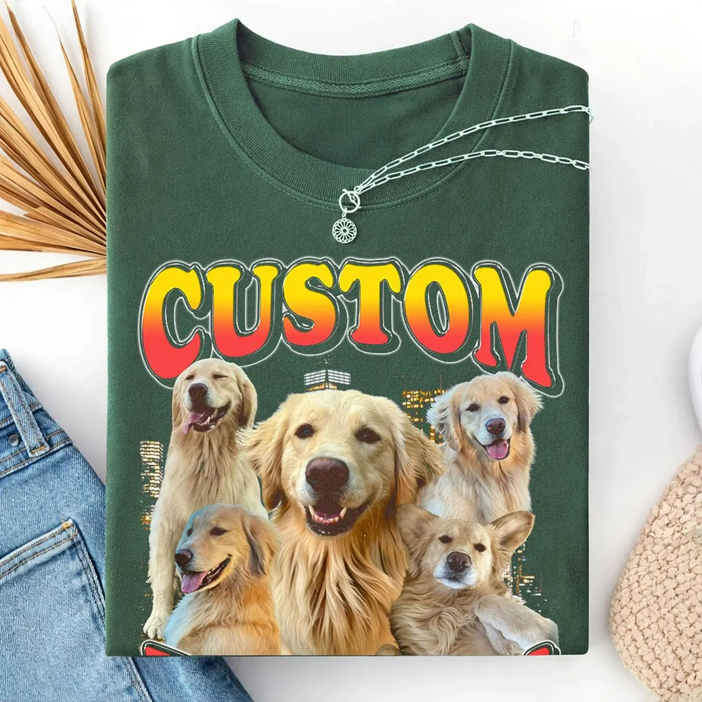 Custom Pet Cyberpunk City Bootleg Tee, Funny Pet Shirt for Dog Lover