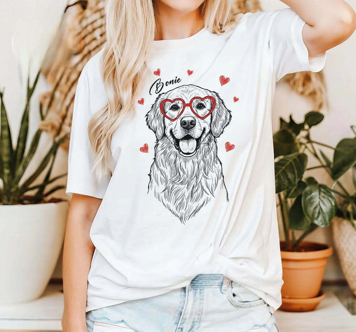 Custom Dog Valentine's Day Shirt, Personalized Dog Cat Drawing Sweatshirt