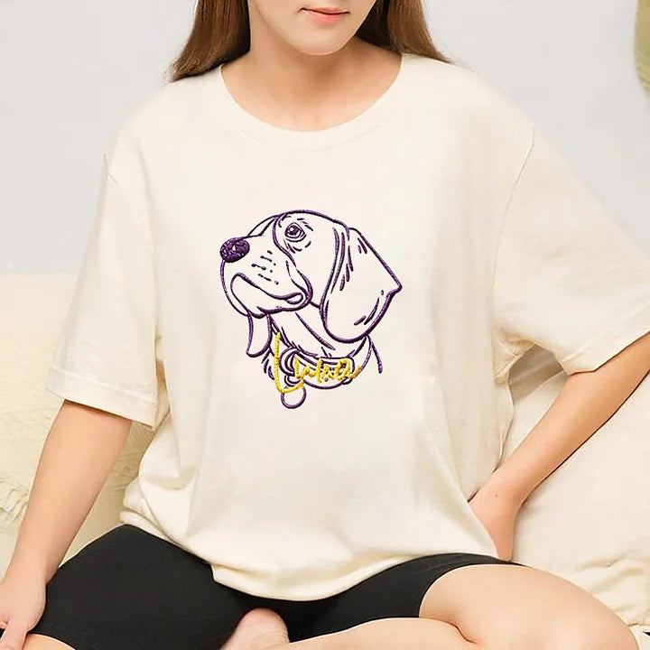 Custom Embroidered Pet Silhouette Sweatshirts With Pet's Name- Stylish Outline Style