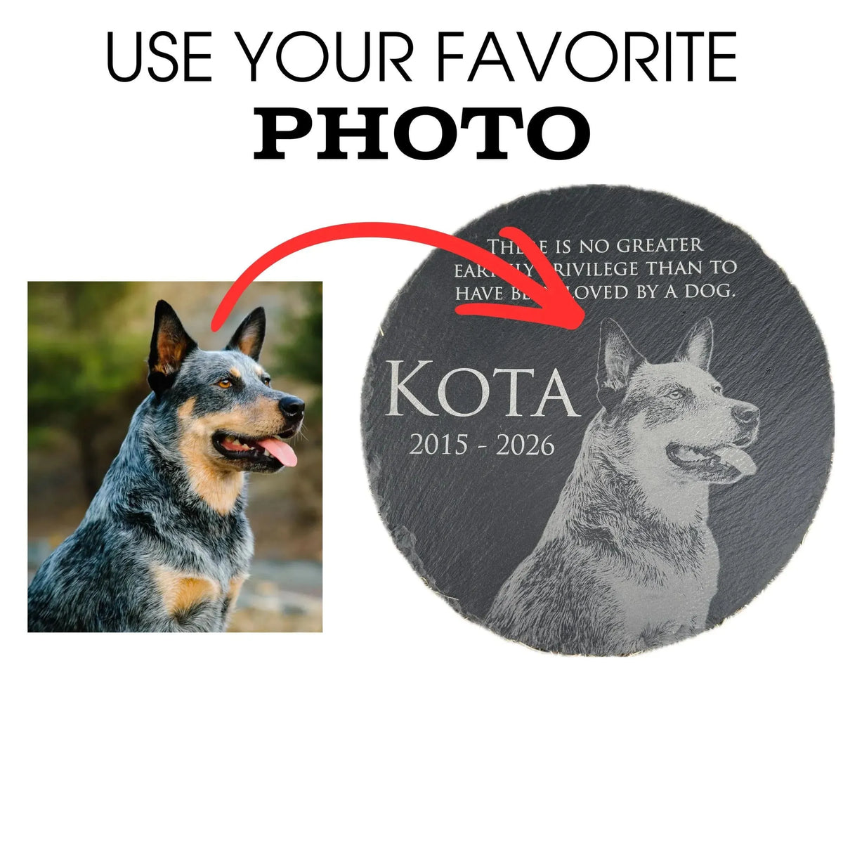 Custom Pet Photo Memorial Garden Stone, Pet Memorial Gif, Pet Loss, Bereavement