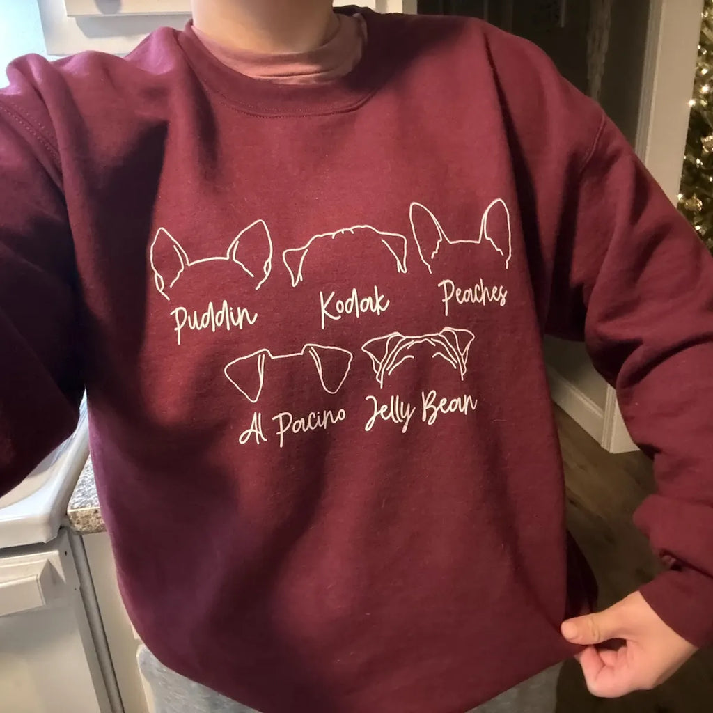 Custom Dog Sweatshirt, Personalized Dog Ears Sweatshirt with Name