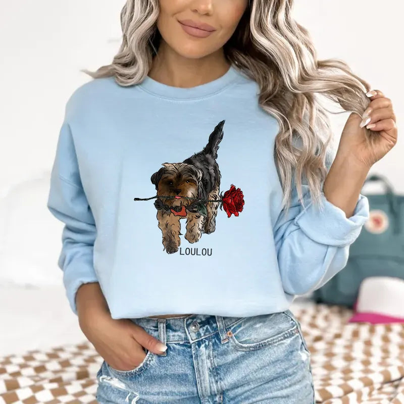 PetFiestas® My Vintage Valentine Valentine’s Day Pet Portrait Printing T-shirt Sweatshirt Hoodie