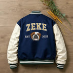 Custom Pet Portrait Varsity Jacket – Letterman Style with Name & Est. Year