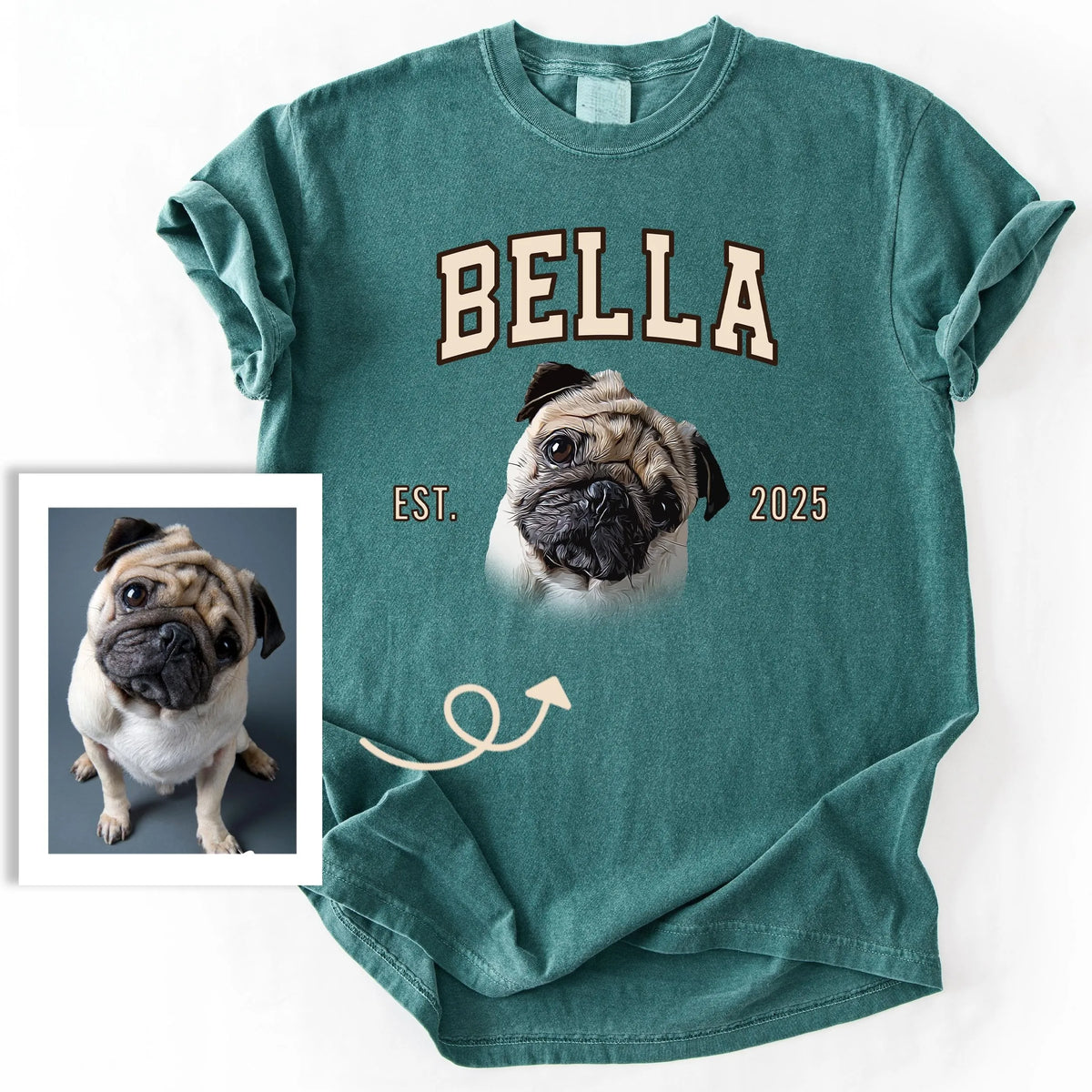 Custom Bootleg Dog Shirt – Personalized Dog Photo & Name T-Shirt