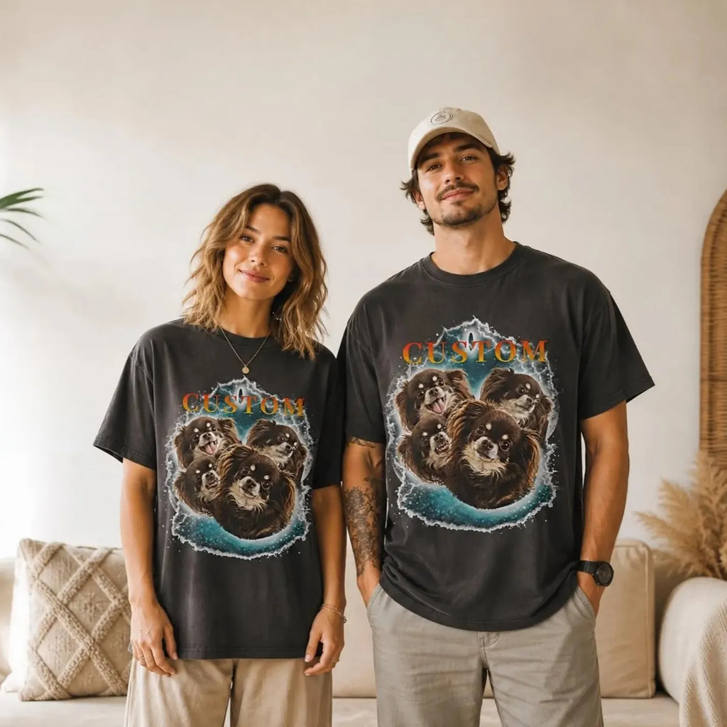 Custom Retro Bootleg Pet Shirt – Summer Ocean Beach Vibe Personalized Tee