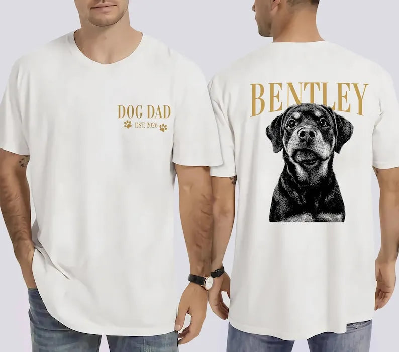 Custom Dog Dad Shirt with Pet Photo and Pet Name, Dog Lover Owner Gift