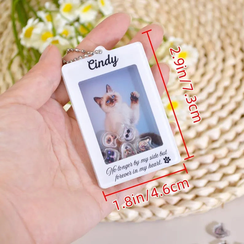Personalised Pet Portrait  Keychain, Pet Shaking Charms, Pet Memorial Keychain