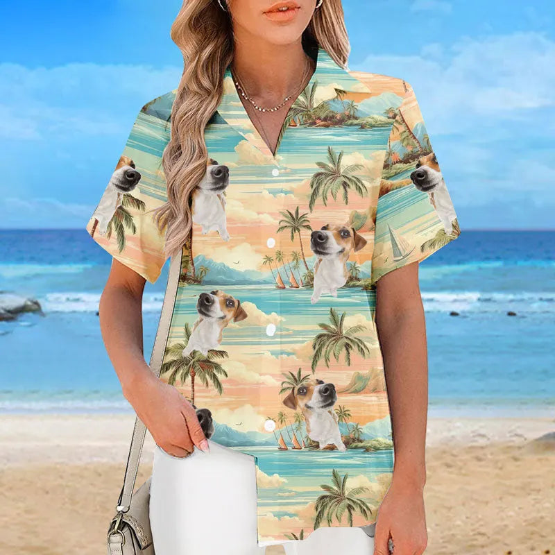 Custom Photo Endless Summer Memories - Dog & Cat Personalized Tropical Hawaiian Shirt