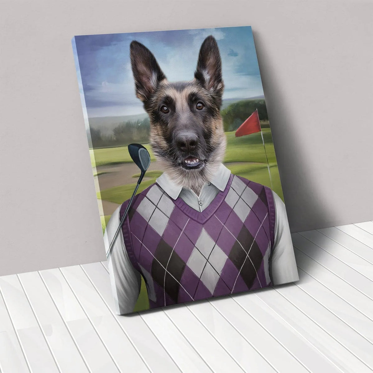 The Golfer - Custom Pet Portrait Canvas Frame