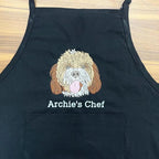 Custom Pet Portrait Embroidered Apron, Gift For Dog Mom, Pet Lover