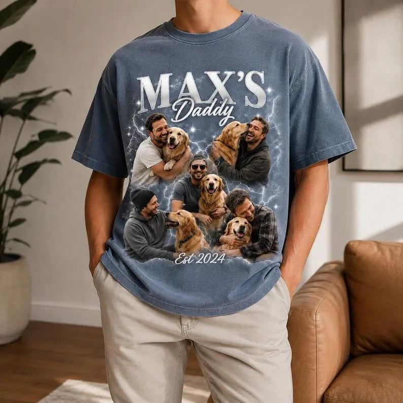 Custom Dog Dad Bootleg Shirt, Pet Bootleg Shirt, Custom Dog Bootleg Tee for Dog Dad