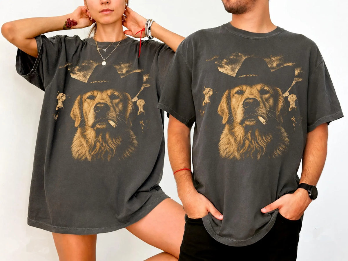 Custom Cowboy Dog Shirt, Custom Dog Meme Graphic Tee