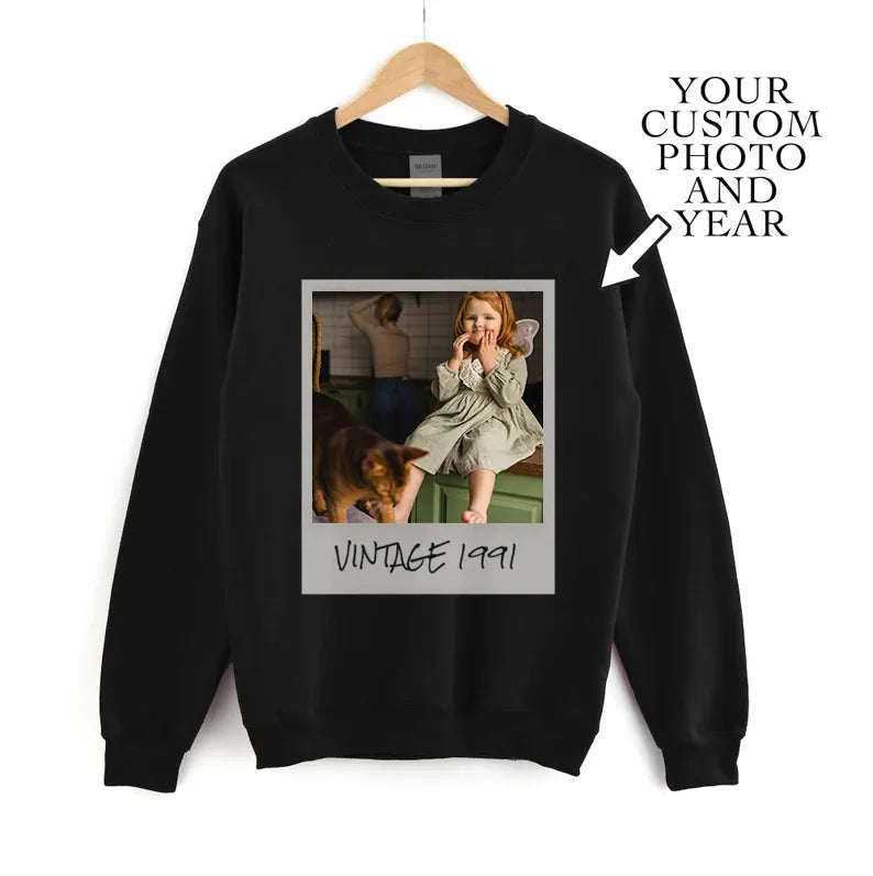 Unisex Custom Vintage Photo And Year Shirt Hoodie Sweatshirt