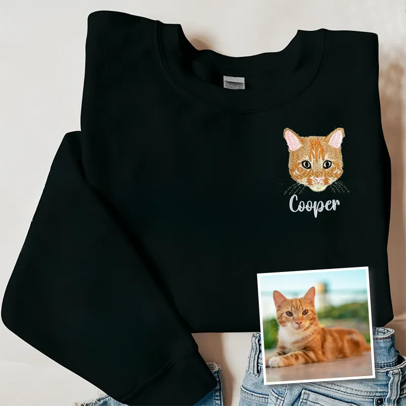 Ginger Cat Lover Custom Embroidered Sweatshirt Hoodie T-shirt