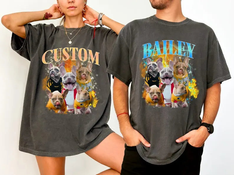 Custom Dog Bootleg Shirt, Cat Shirt 90's Tee, Personalized Bootleg Pet Shirt, Dog Bootleg T-shirt