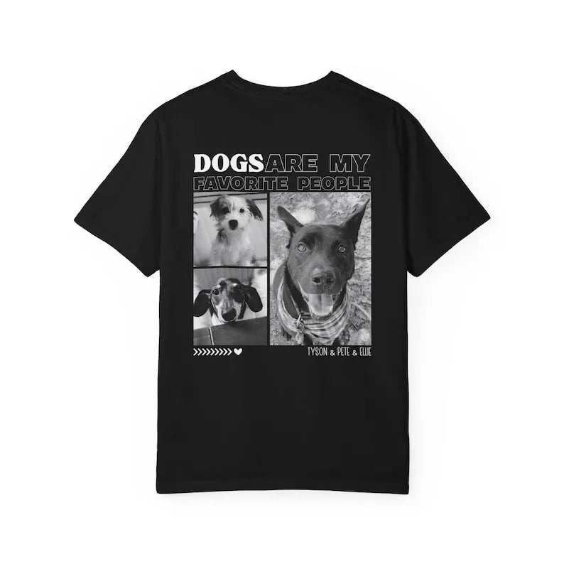 Custom Dog Photo T-Shirt, Back Portrait Design
