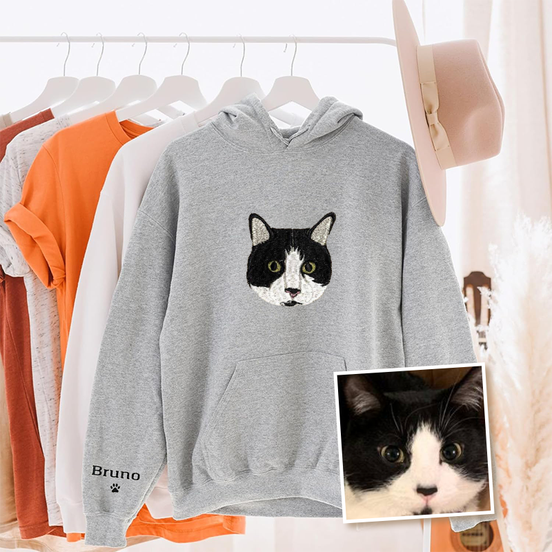 Tuxedo Cat Lover Custom Embroidered Sweatshirt Hoodie T-shirt